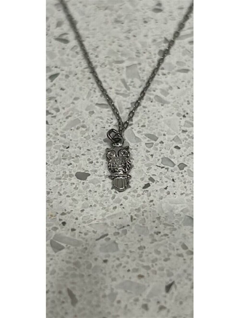 Sterling Silver Coro Owl Pendant Kids 0.43in Charm on 15.15in Necklace VTG Gift